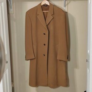 Jos A Bank Tailored Fit Topcoat 100% Wool Shell, Camel-Colored, 44 R (Men’s)